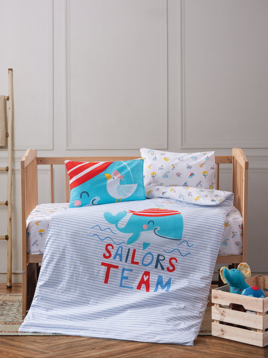 L'essentiel linge de maison Juego de funda de edredón Ranforce Sailor - Blue L'essentiel linge de maison Juego de funda de edredón Ranforce Sailor - Blue